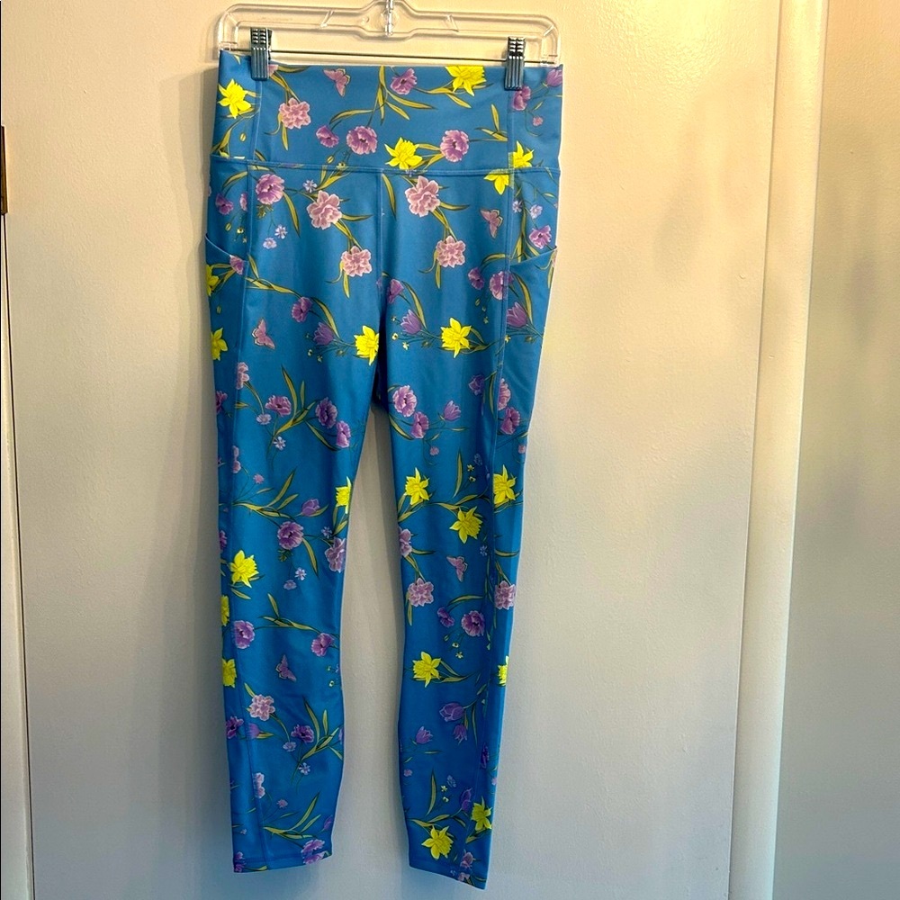 Fabletics Blue Floral Leggings